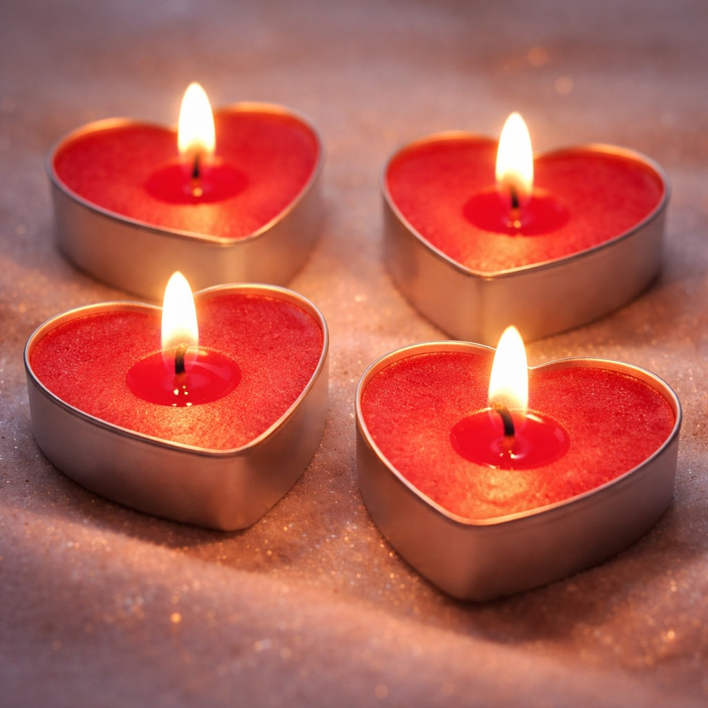 The Canny Kind Co - Red Heart Shaped Tea Lights (ADD ON PRODUCT ONLY)